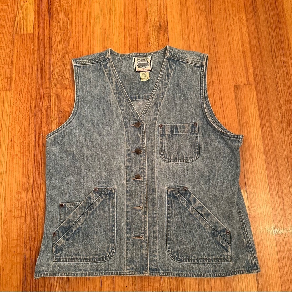 St John’s Bay  Denim Collection Vest Size Xl (g8)